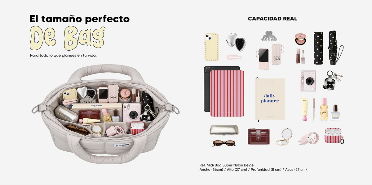 Capacidad de Midi Bag Nylon Cafe