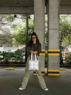 Midi Bag Cuerina Plateado