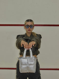 Mini Bag Cuerina Plateado