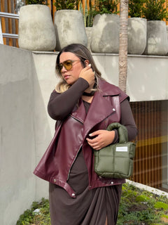 Mini Bag cuerina verde oliva