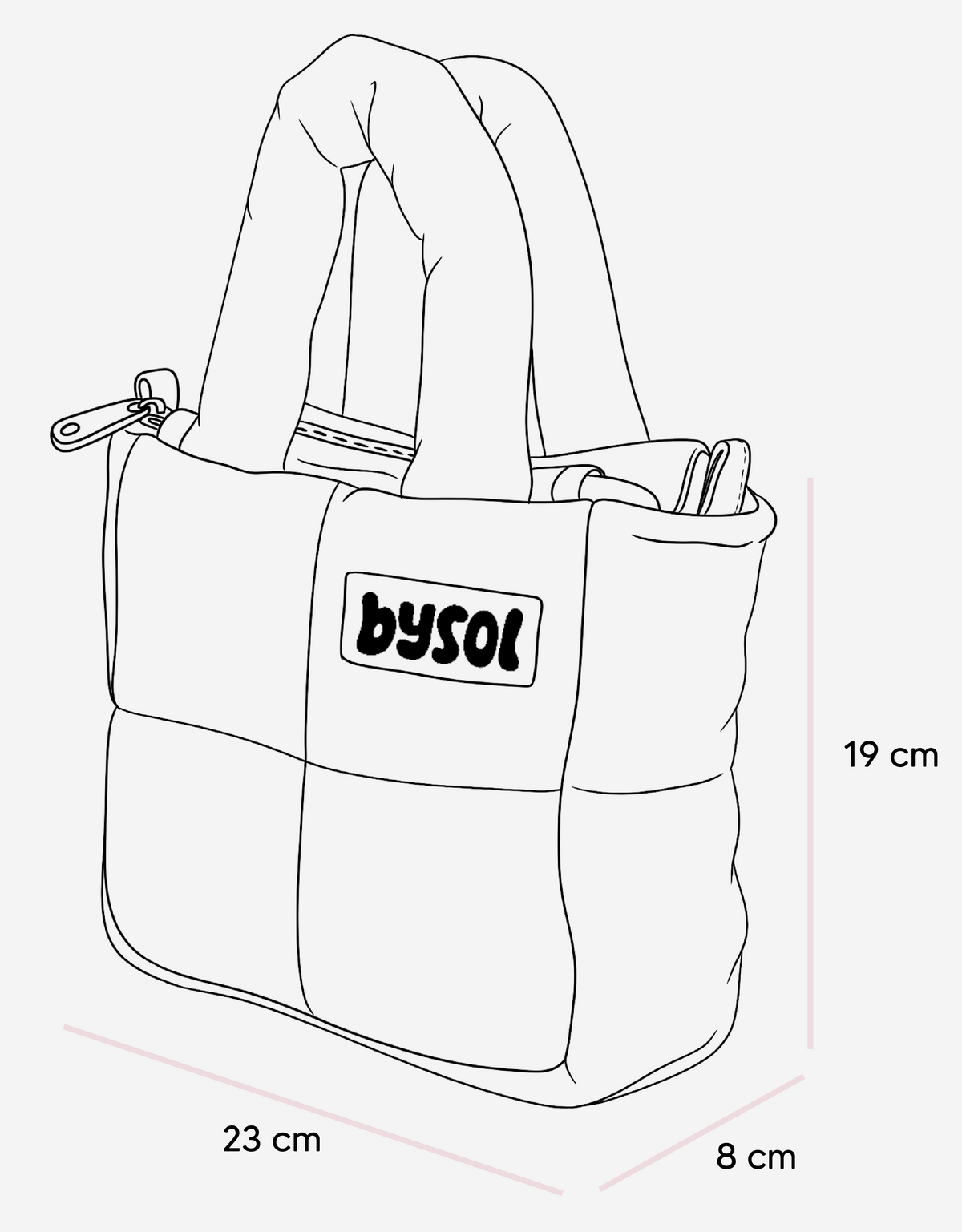 Mini bag nylon cafe - especificaciones