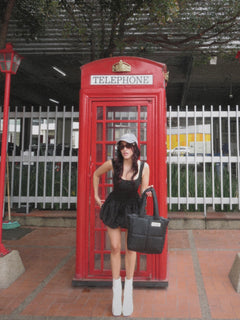 Midi bag cuerina negro